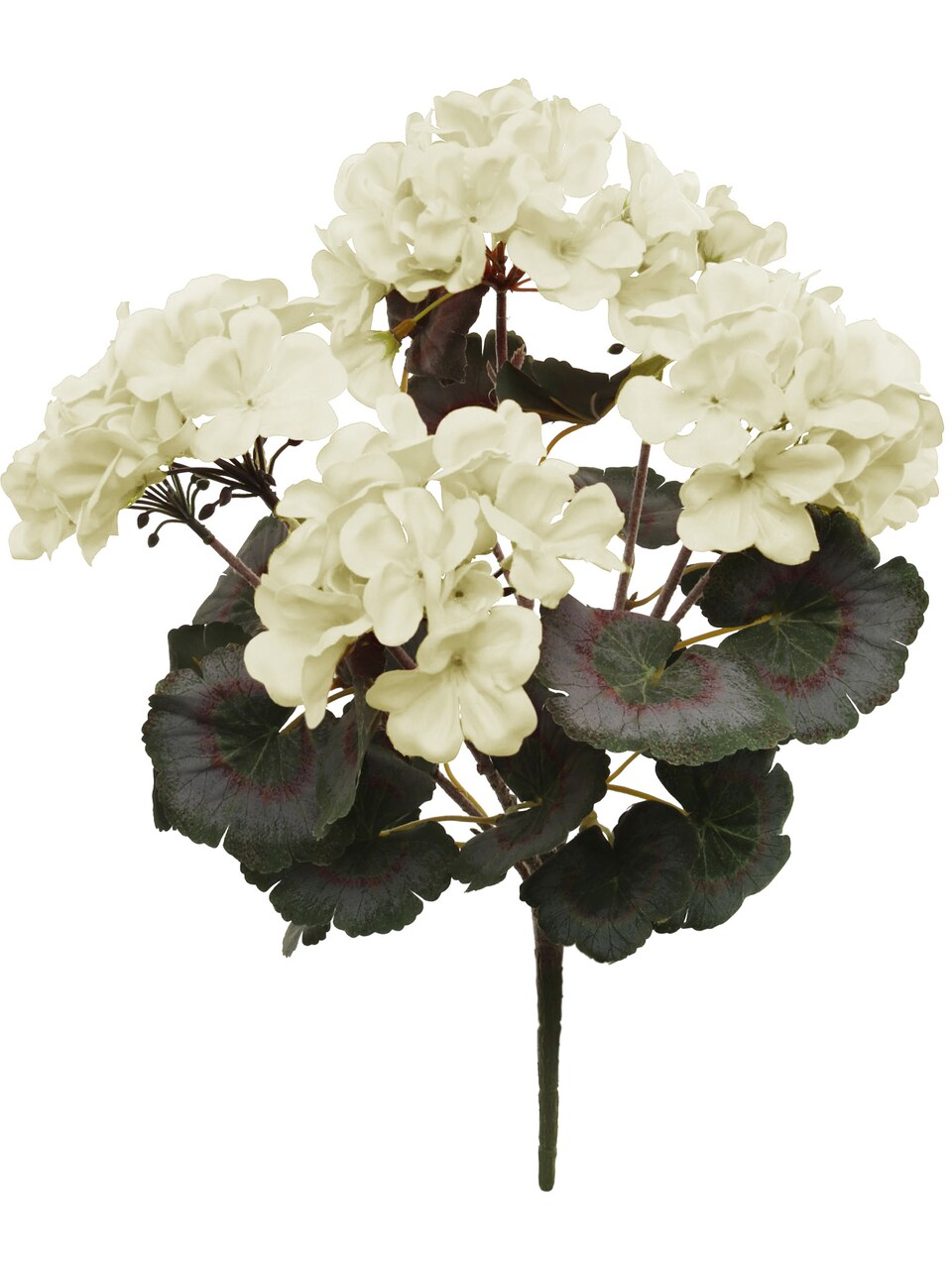 4 Pack of White 18" Deluxe UV Geranium Bush – 5 Bloom Heads – Realistic Outdoor Artificial Flower Bush
